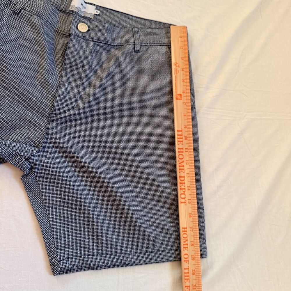 Wax London Men’s Textured Cotton Shorts Blue White Patterned Made Portugal Sz 38 - Picture 7 of 12